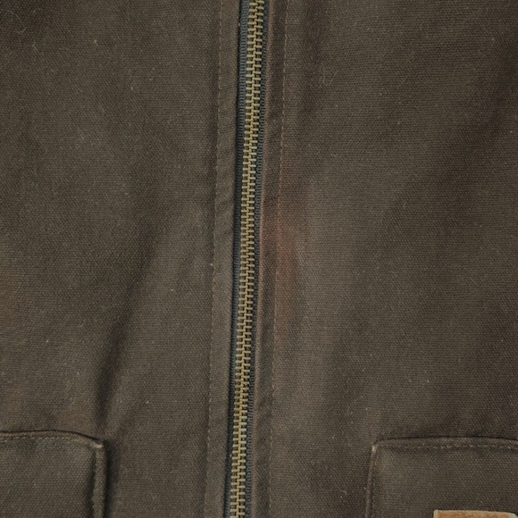 Carhartt Mens‎ 2XL Duck Detroit Vest Brown Quilted Lined Zip Front Workwear Warm - Picture 2 of 9